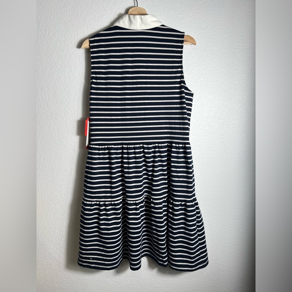 NWT Nautica Jeans Women's Tiered Dress summer fall spring navy white strip - Picture 3 of 9